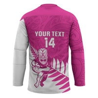 New Zealand Silver Fern Rugby Custom Hockey Jersey Go All Black Maori Pink Version LT14 - Polynesian Pride