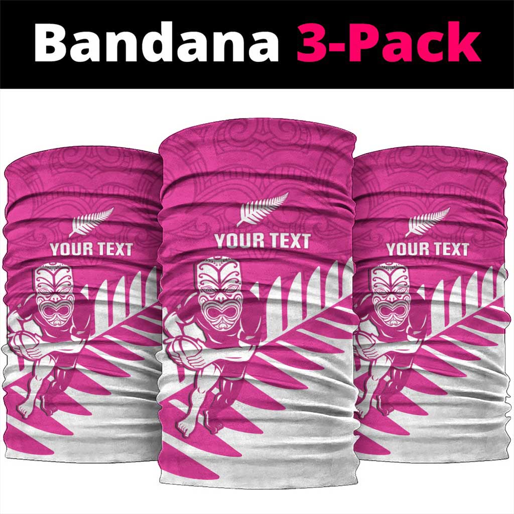 New Zealand Silver Fern Rugby Custom Neck Gaiter Go All Black Maori Pink Version - Polynesian Pride