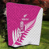 New Zealand Silver Fern Rugby Custom Quilt Go All Black Maori Pink Version