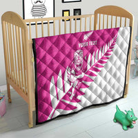 New Zealand Silver Fern Rugby Custom Quilt Go All Black Maori Pink Version