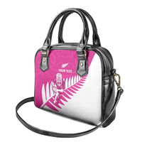 New Zealand Silver Fern Rugby Custom Shoulder Handbag Go All Black Maori Pink Version