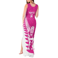 New Zealand Silver Fern Rugby Custom Tank Maxi Dress Go All Black Maori Pink Version