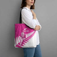New Zealand Silver Fern Rugby Custom Tote Bag Go All Black Maori Pink Version LT14 - Polynesian Pride