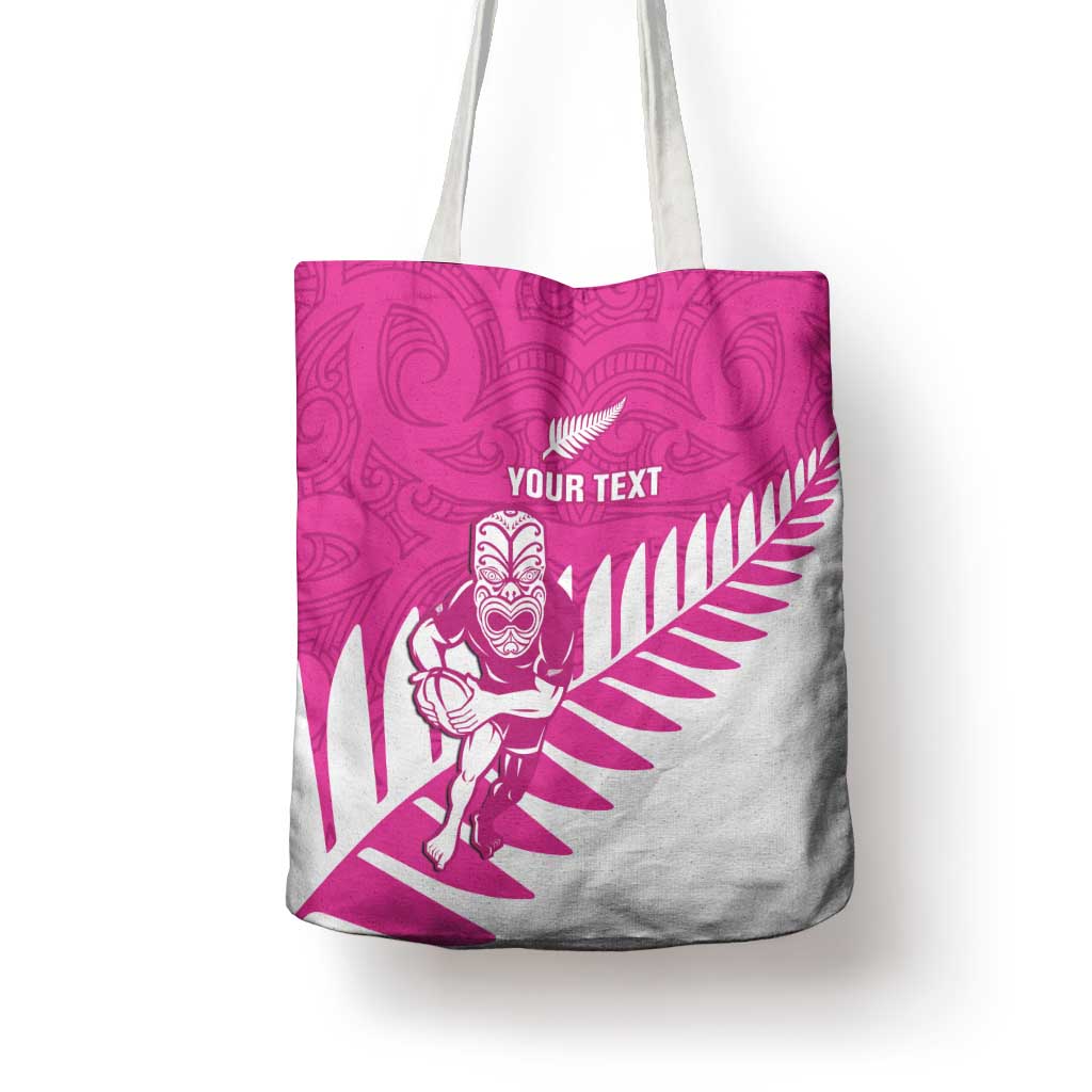 New Zealand Silver Fern Rugby Custom Tote Bag Go All Black Maori Pink Version LT14 - Polynesian Pride