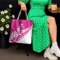 New Zealand Silver Fern Rugby Custom Tote Bag Go All Black Maori Pink Version LT14 - Polynesian Pride