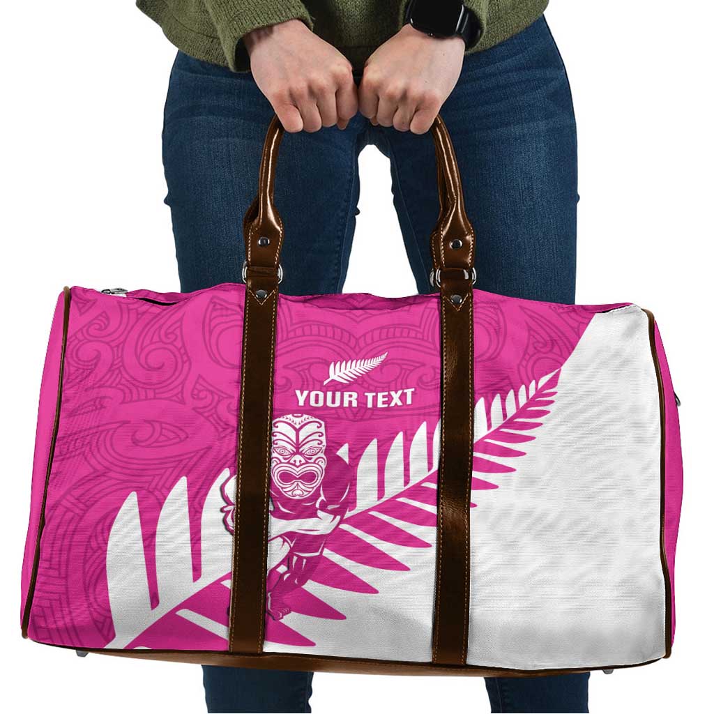 New Zealand Silver Fern Rugby Custom Travel Bag Go All Black Maori Pink Version LT14 Pink - Polynesian Pride