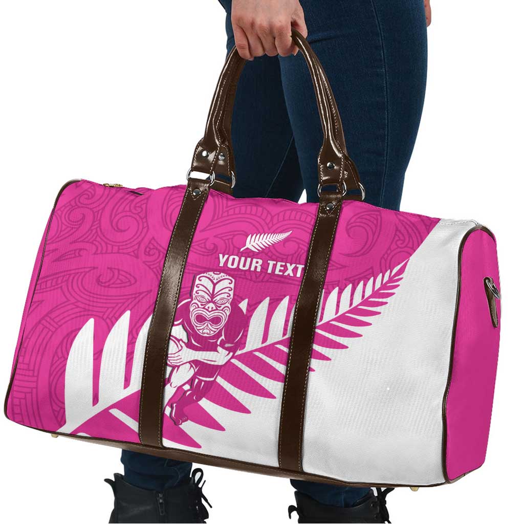 New Zealand Silver Fern Rugby Custom Travel Bag Go All Black Maori Pink Version LT14 - Polynesian Pride