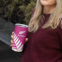 New Zealand Silver Fern Rugby Custom Tumbler Cup Go All Black Maori Pink Version