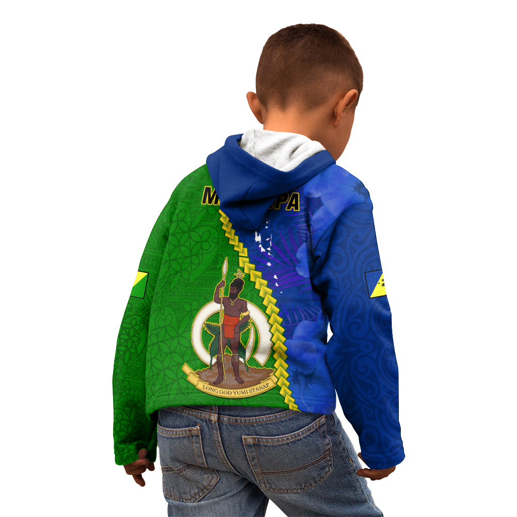 Vanuatu Malampa Province Kid Hoodie Turtle Sand Drawing Unique Tapa Pattern LT14 - Polynesian Pride