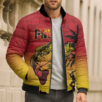 Custom Papua New Guinea Cricket Bomber Puffer Jacket PNG Barramundis - Polynesian Pride