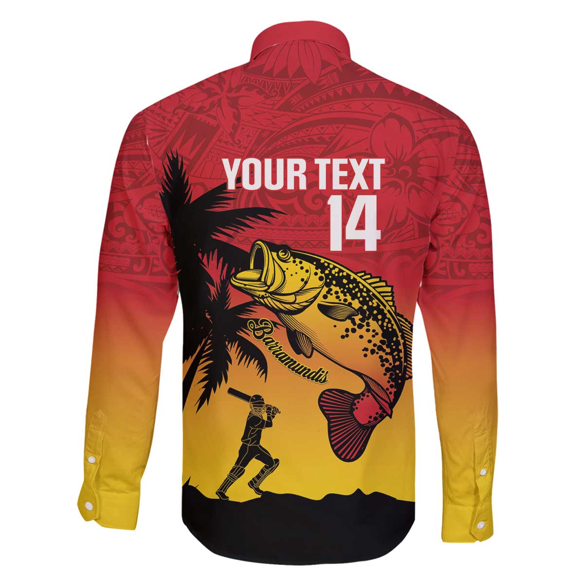 Custom Papua New Guinea Cricket Family Matching Off The Shoulder Long Sleeve Dress and Hawaiian Shirt PNG Barramundis LT14 - Polynesian Pride