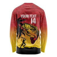 Custom Papua New Guinea Cricket Long Sleeve Shirt PNG Barramundis - Polynesian Pride