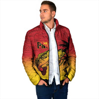 Custom Papua New Guinea Cricket Padded Jacket PNG Barramundis - Polynesian Pride