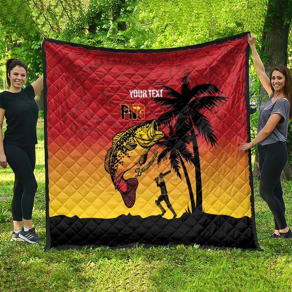 Custom Papua New Guinea Cricket Quilt PNG Barramundis - Polynesian Pride