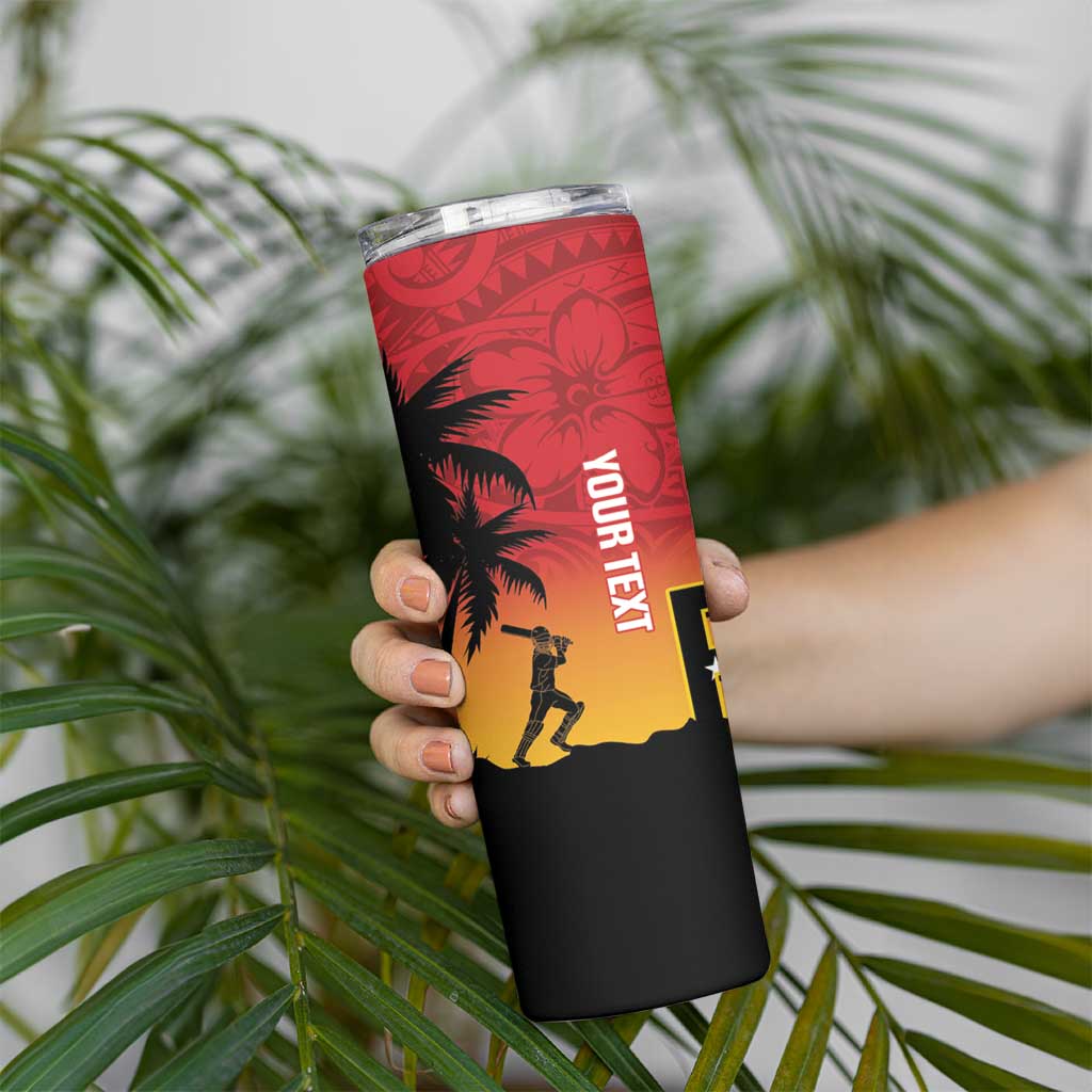 Custom Papua New Guinea Cricket Skinny Tumbler PNG Barramundis LT14 - Polynesian Pride