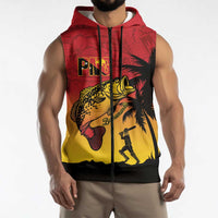 Custom Papua New Guinea Cricket Sleeveless Zip Hoodie PNG Barramundis LT14 - Polynesian Pride