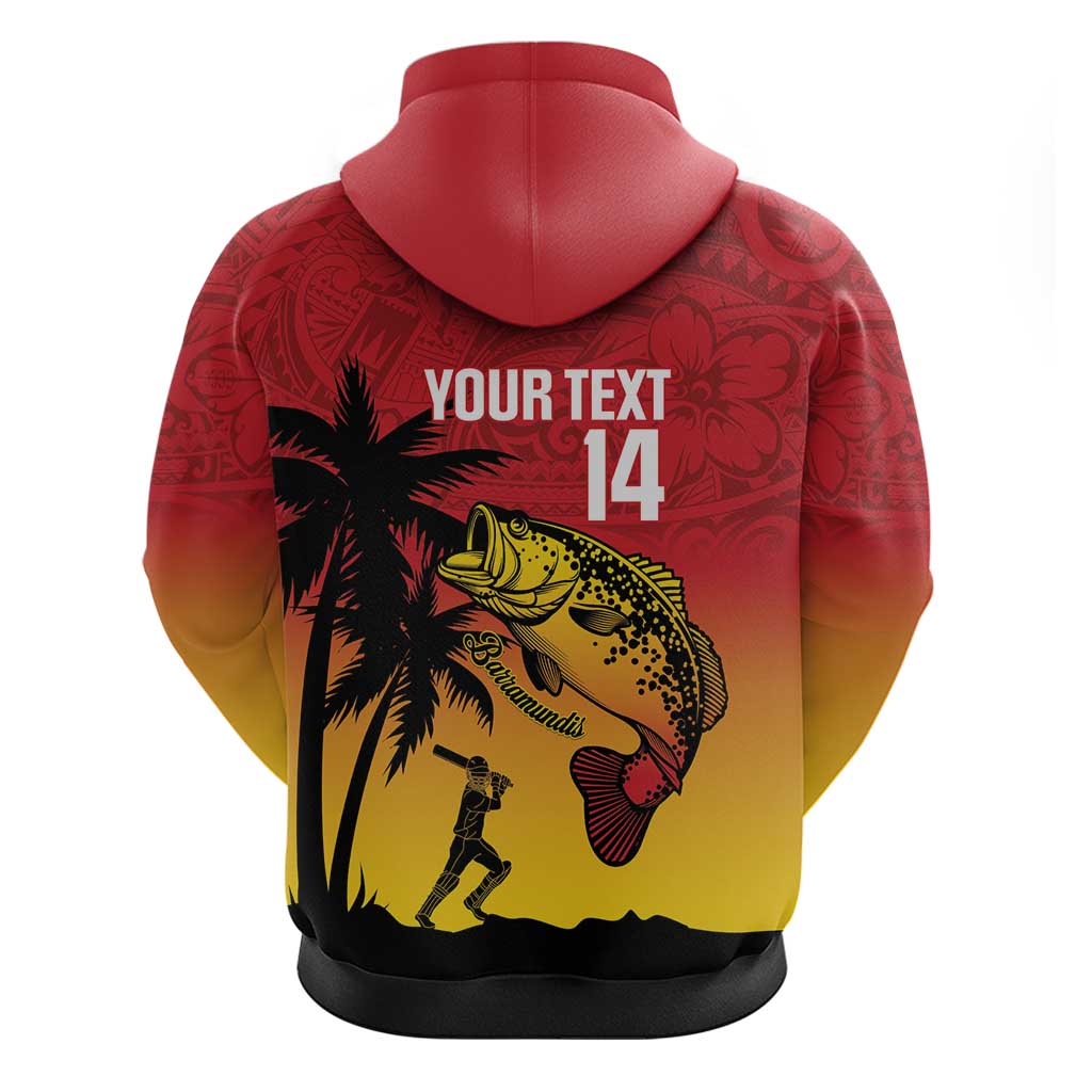 Custom Papua New Guinea Cricket Zip Hoodie PNG Barramundis - Polynesian Pride