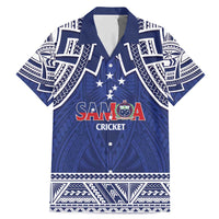Custom Samoa Cricket Family Matching Mermaid Dress and Hawaiian Shirt Go Champions Samoan LT14 Dad's Shirt - Short Sleeve Blue - Polynesian Pride