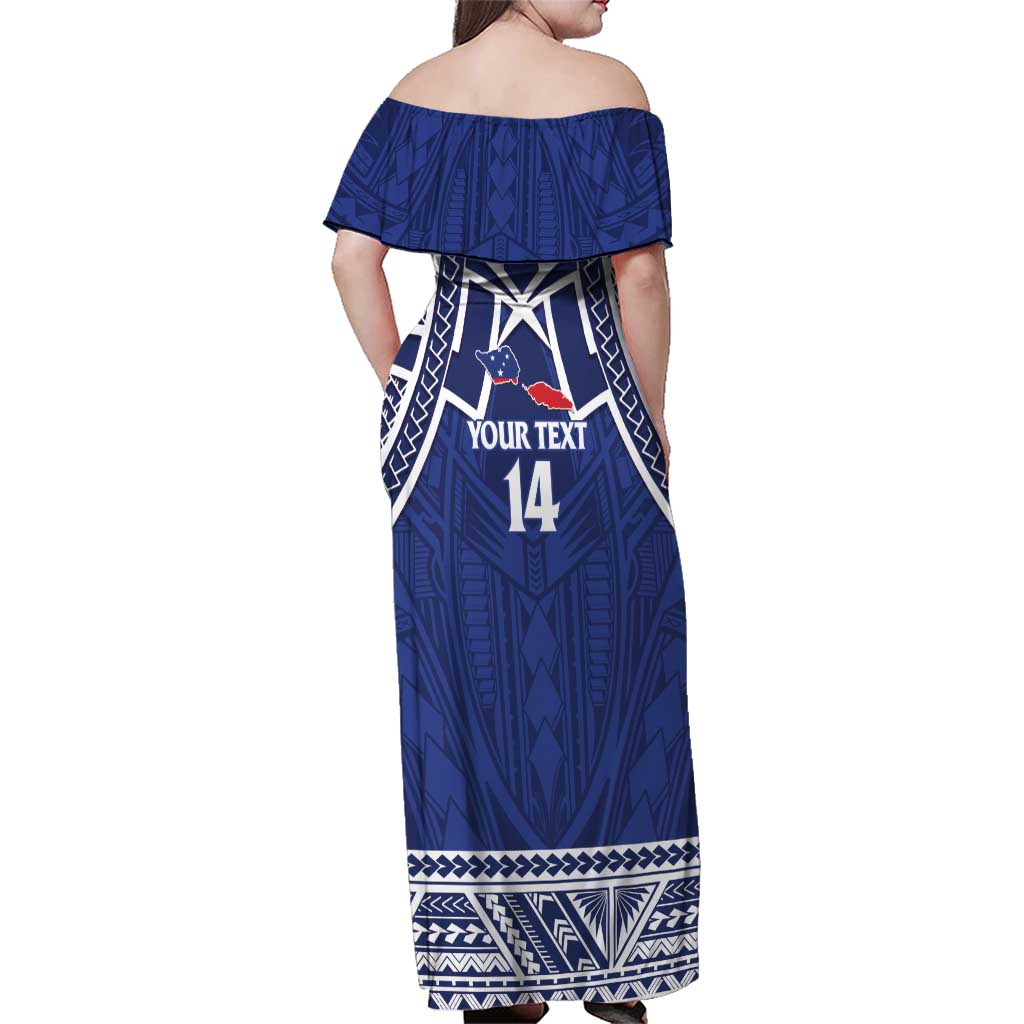 Custom Samoa Cricket Family Matching Off Shoulder Maxi Dress and Hawaiian Shirt Go Champions Samoan LT14 - Polynesian Pride