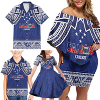 Custom Samoa Cricket Family Matching Off Shoulder Short Dress and Hawaiian Shirt Go Champions Samoan LT14 - Polynesian Pride