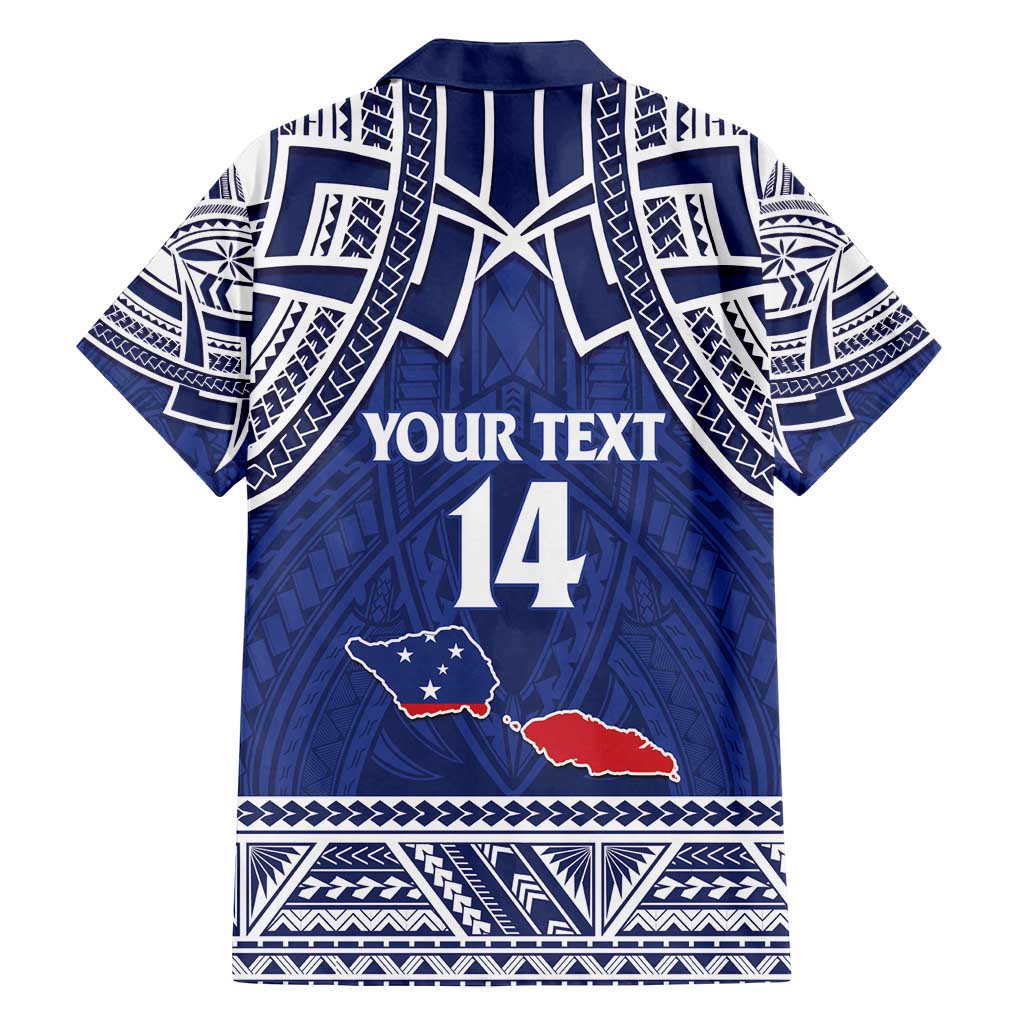 Custom Samoa Cricket Family Matching Off Shoulder Short Dress and Hawaiian Shirt Go Champions Samoan LT14 - Polynesian Pride