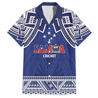 Custom Samoa Cricket Family Matching Short Sleeve Bodycon Dress and Hawaiian Shirt Go Champions Samoan LT14 Dad's Shirt - Short Sleeve Blue - Polynesian Pride
