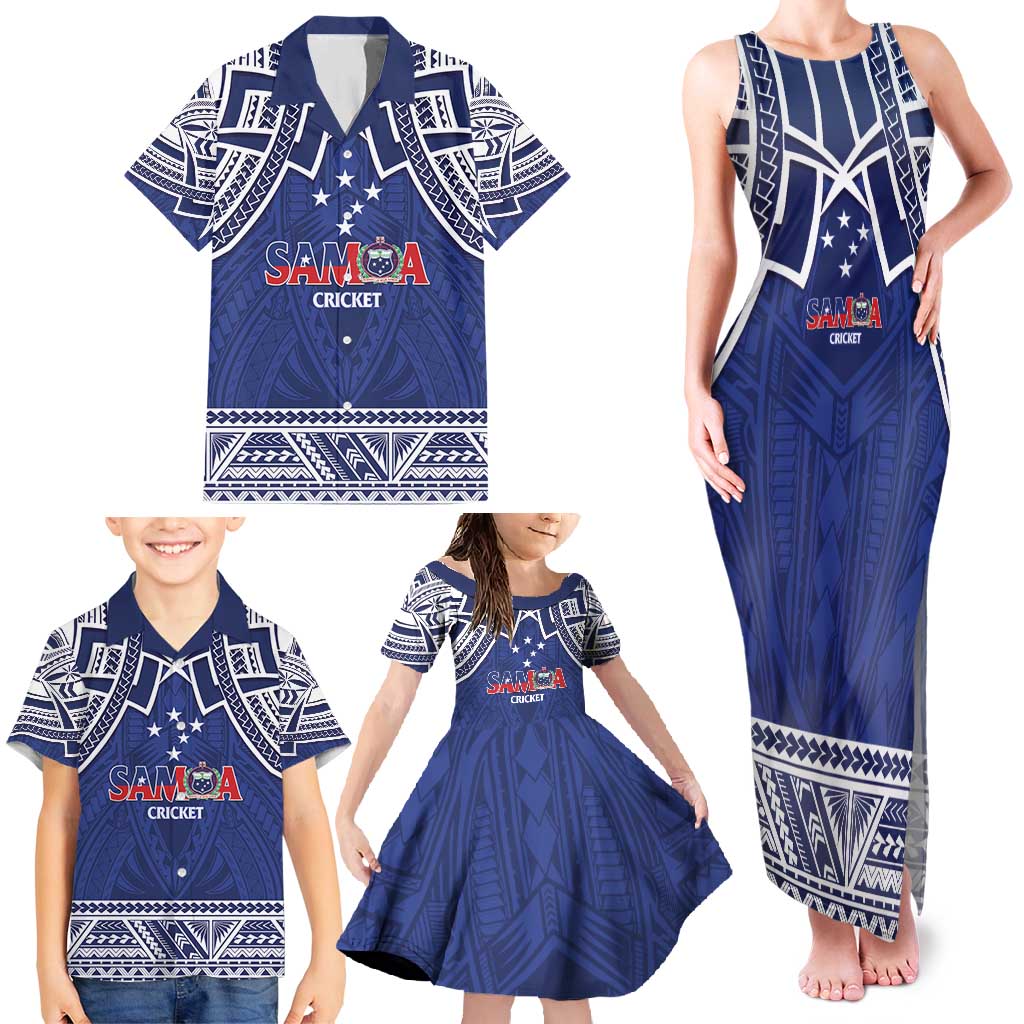 Custom Samoa Cricket Family Matching Tank Maxi Dress and Hawaiian Shirt Go Champions Samoan LT14 - Polynesian Pride