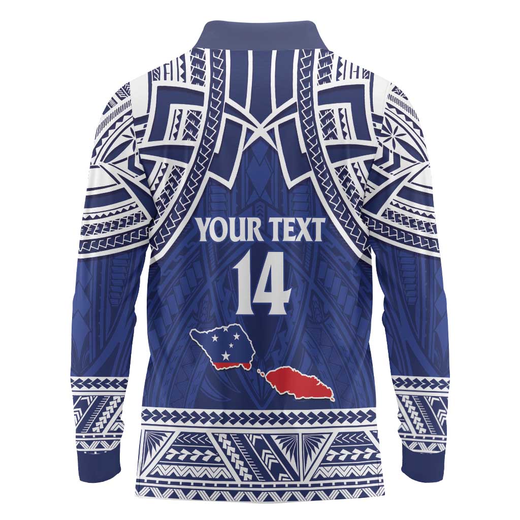 Custom Samoa Cricket Long Sleeve Polo Shirt Go Champions Samoan LT14 - Polynesian Pride