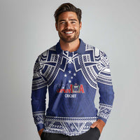 Custom Samoa Cricket Long Sleeve Polo Shirt Go Champions Samoan LT14 - Polynesian Pride