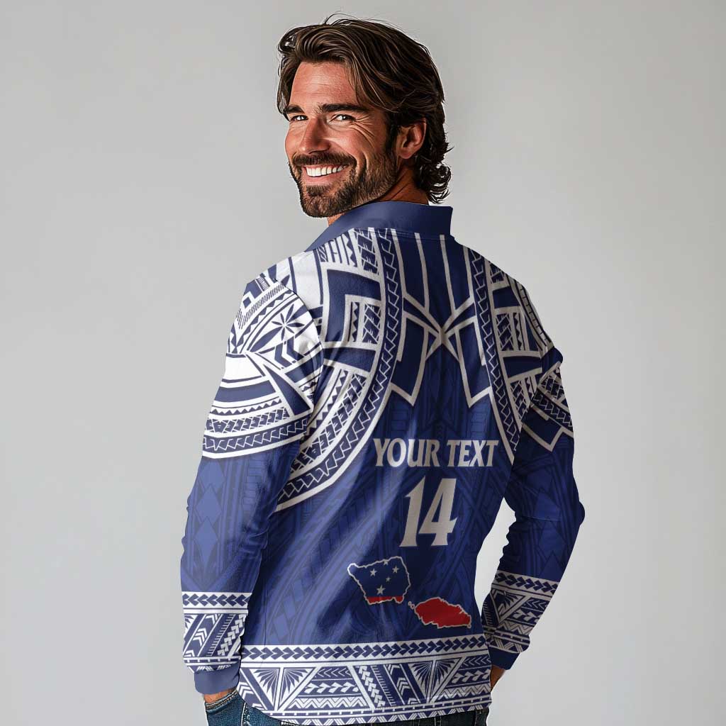 Custom Samoa Cricket Long Sleeve Polo Shirt Go Champions Samoan LT14 - Polynesian Pride
