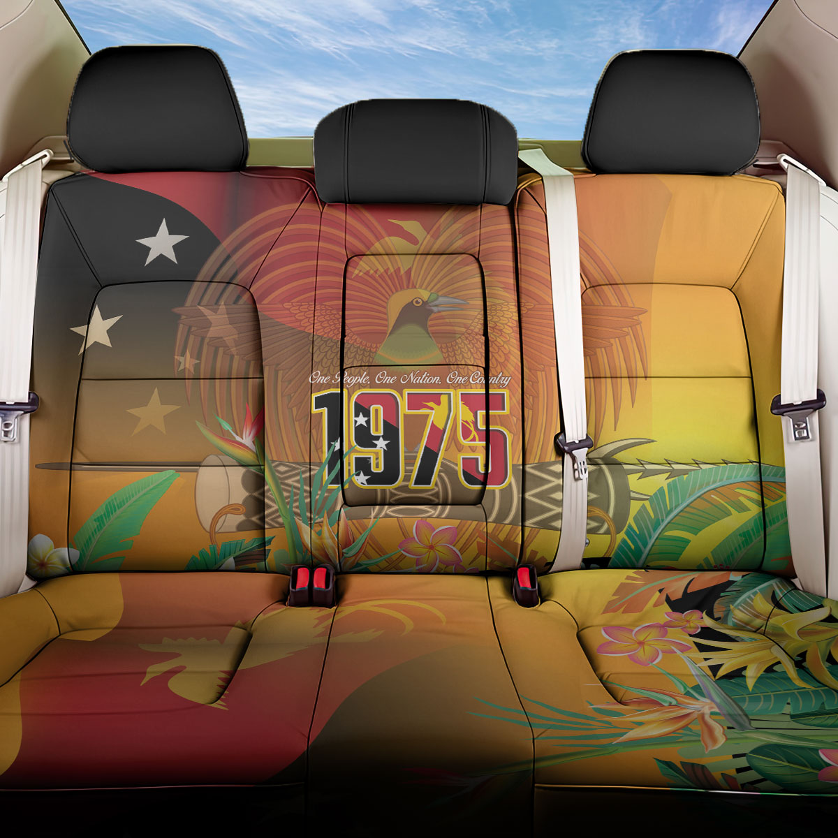 Papua New Guinea Independence Day Back Car Seat Cover One People One Nation One Country LT14 One Size Multicolor - Polynesian Pride