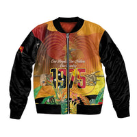 Personalised Papua New Guinea Independence Day Bomber Jacket One People One Nation One Country LT14 Unisex Multicolor - Polynesian Pride