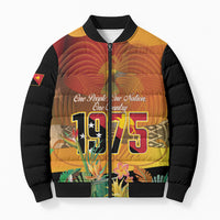 Personalised Papua New Guinea Independence Day Bomber Puffer Jacket One People One Nation One Country LT14 Unisex Multicolor - Polynesian Pride