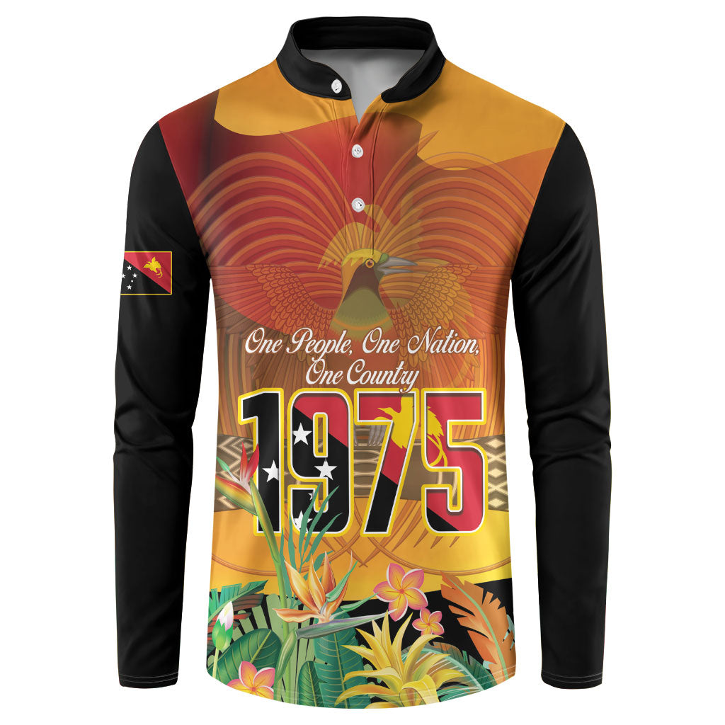 Personalised Papua New Guinea Independence Day Button Sweatshirt One People One Nation One Country LT14 Multicolor - Polynesian Pride