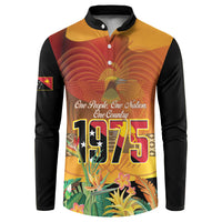 Personalised Papua New Guinea Independence Day Button Sweatshirt One People One Nation One Country LT14 Multicolor - Polynesian Pride