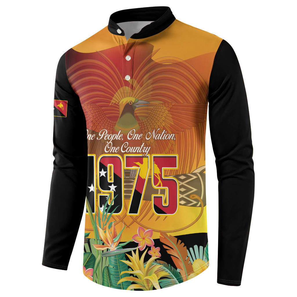 Personalised Papua New Guinea Independence Day Button Sweatshirt One People One Nation One Country LT14 - Polynesian Pride