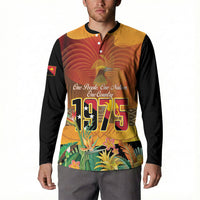 Personalised Papua New Guinea Independence Day Button Sweatshirt One People One Nation One Country LT14 - Polynesian Pride