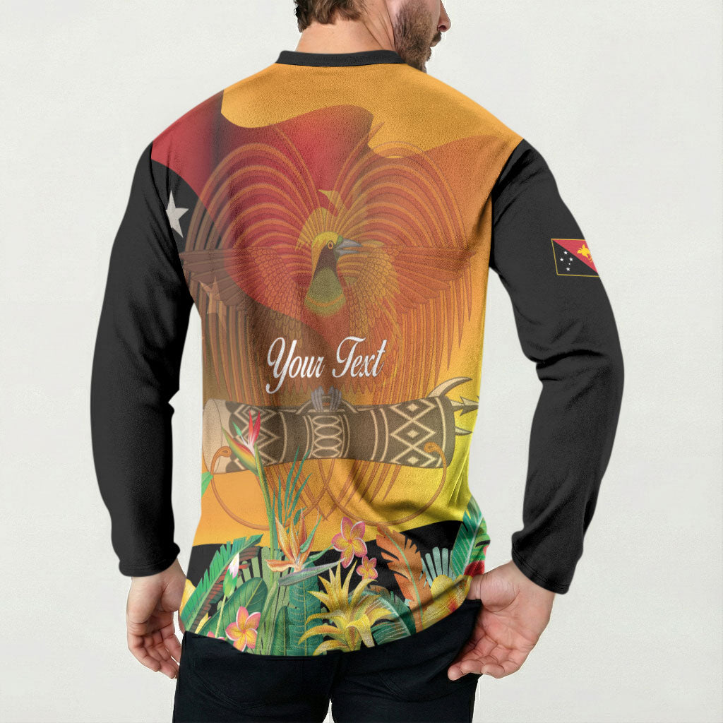 Personalised Papua New Guinea Independence Day Button Sweatshirt One People One Nation One Country LT14 - Polynesian Pride