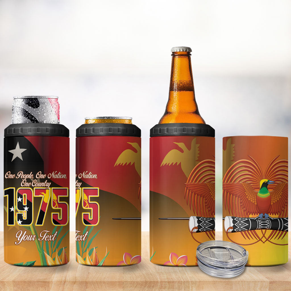 Personalised Papua New Guinea Independence Day 4 in 1 Can Cooler Tumbler One People One Nation One Country LT14 - Polynesian Pride