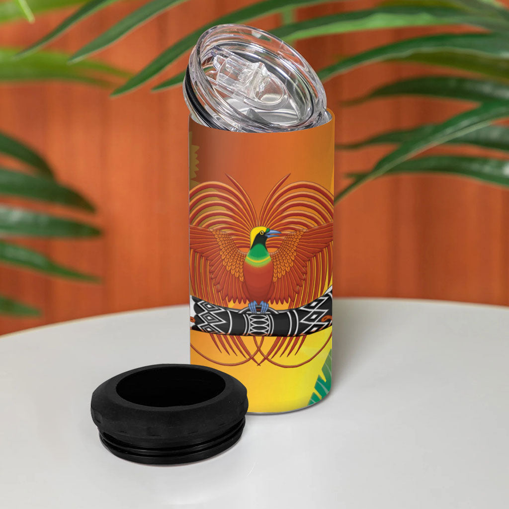 Personalised Papua New Guinea Independence Day 4 in 1 Can Cooler Tumbler One People One Nation One Country LT14 - Polynesian Pride