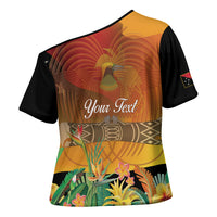 Personalised Papua New Guinea Independence Day Cross Shoulder Shirt One People One Nation One Country LT14 - Polynesian Pride