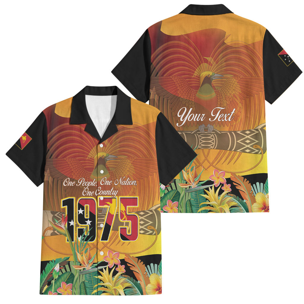 Personalised Papua New Guinea Independence Day Family Matching Off Shoulder Short Dress and Hawaiian Shirt One People One Nation One Country LT14 Dad's Shirt - Short Sleeve Multicolor - Polynesian Pride