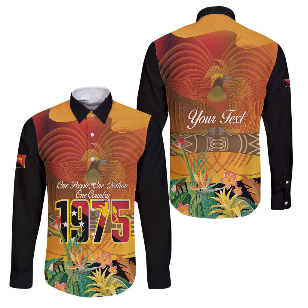 Personalised Papua New Guinea Independence Day Family Matching Puletasi and Hawaiian Shirt One People One Nation One Country LT14 Dad's Shirt - Long Sleeve Multicolor - Polynesian Pride
