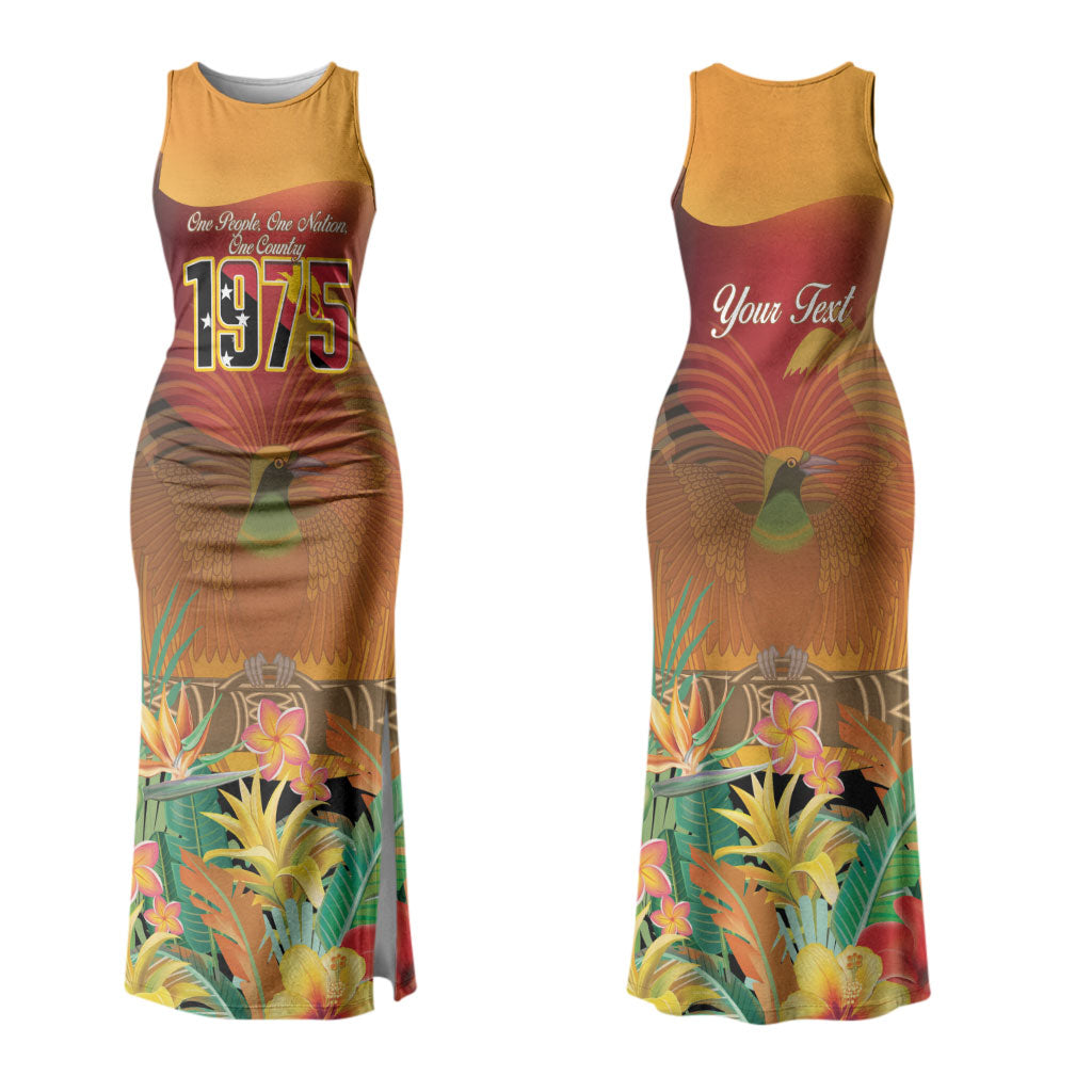 Personalised Papua New Guinea Independence Day Family Matching Tank Maxi Dress and Hawaiian Shirt One People One Nation One Country LT14 Mom's Dress Multicolor - Polynesian Pride
