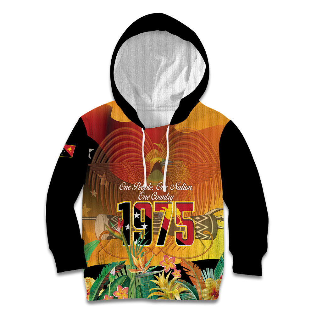 Personalised Papua New Guinea Independence Day Kid Hoodie One People One Nation One Country LT14 Hoodie Multicolor - Polynesian Pride