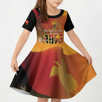 Personalised Papua New Guinea Independence Day Kid Short Sleeve Dress One People One Nation One Country LT14 KID Multicolor - Polynesian Pride
