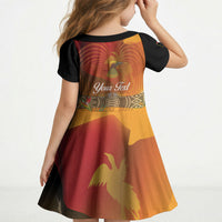 Personalised Papua New Guinea Independence Day Kid Short Sleeve Dress One People One Nation One Country LT14 - Polynesian Pride
