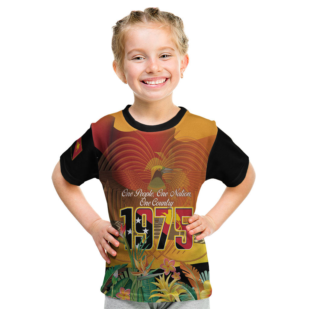 Personalised Papua New Guinea Independence Day Kid T Shirt One People One Nation One Country LT14 Multicolor - Polynesian Pride