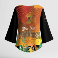 Personalised Papua New Guinea Independence Day Kimono Sleeve Blouse One People One Nation One Country LT14 - Polynesian Pride