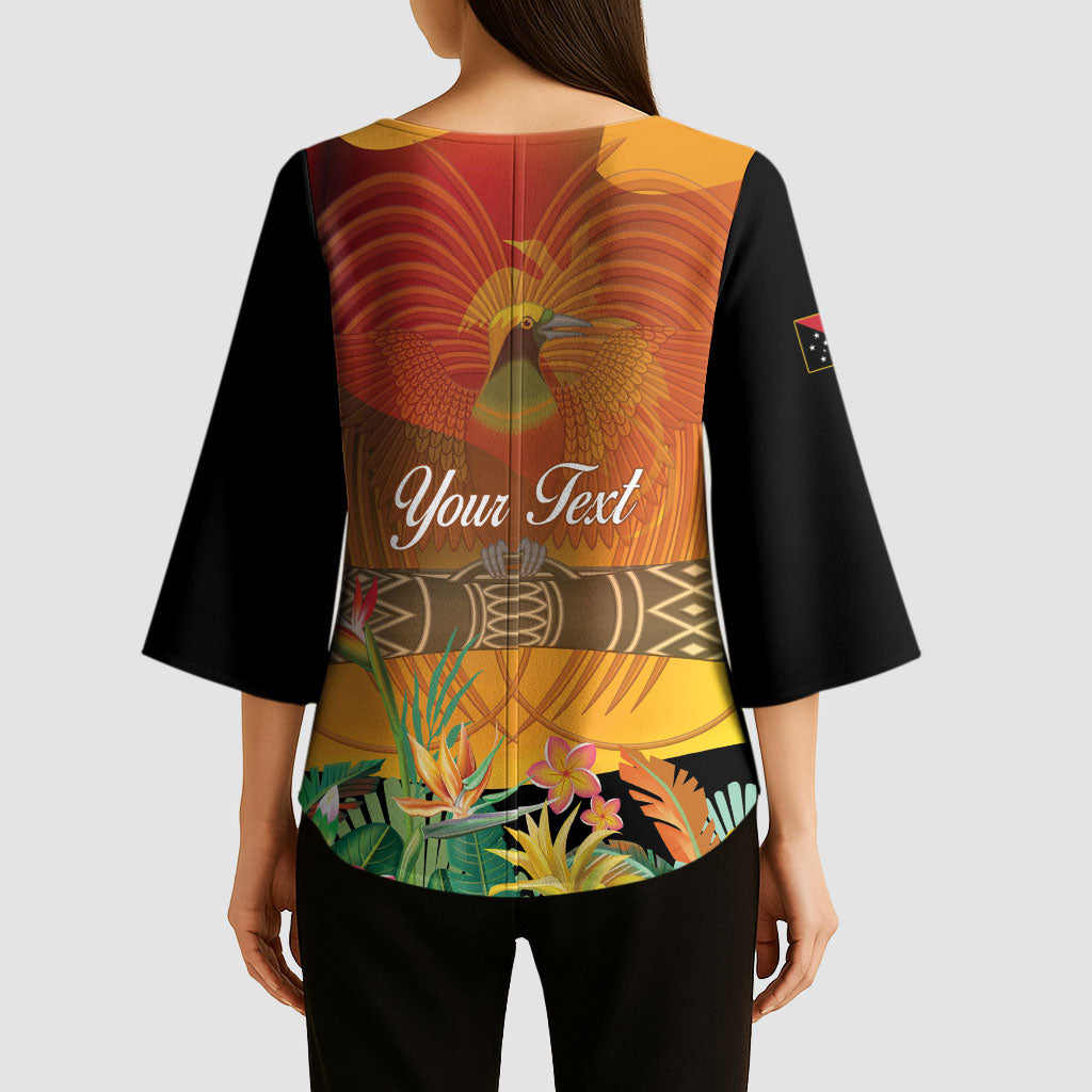 Personalised Papua New Guinea Independence Day Kimono Sleeve Blouse One People One Nation One Country LT14 - Polynesian Pride